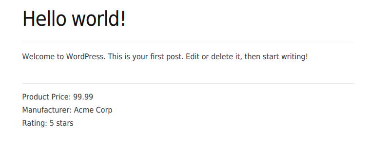 Custom fields displayed in the PDF.